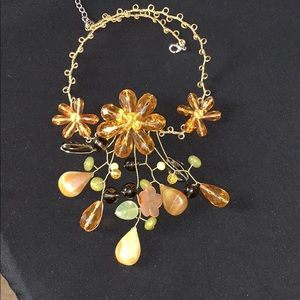 Necklace with natural  and resin stones